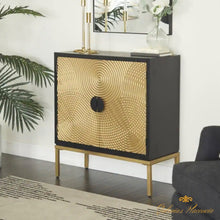 Cargar imagen en el visor de la galería, Gabinete de diseño ondulado con relieve de madera color bronce