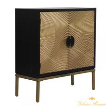 Cargar imagen en el visor de la galería, Gabinete de diseño ondulado con relieve de madera color bronce