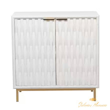 Cargar imagen en el visor de la galería, Gabinete contemporáneo blanco de dos puertas