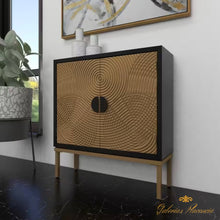 Cargar imagen en el visor de la galería, Gabinete de diseño ondulado con relieve de madera color bronce