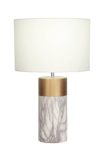Lámpara de mesa Glam de piedra blanca