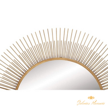 Cargar imagen en el visor de la galería, Espejo de pared redondo con marco dorado