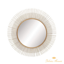 Cargar imagen en el visor de la galería, Espejo de pared redondo con marco dorado