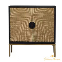 Cargar imagen en el visor de la galería, Gabinete de diseño ondulado con relieve de madera color bronce