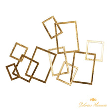 Cargar imagen en el visor de la galería, Decoración de pared abstracta rectangular de metal dorado