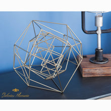 Cargar imagen en el visor de la galería, Escultura de decoración geométrica moderna, orbe de metal