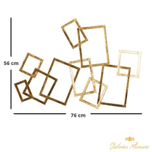 Cargar imagen en el visor de la galería, Decoración de pared abstracta rectangular de metal dorado