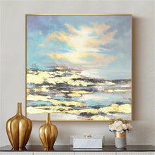 Cargar imagen en el visor de la galería, Cuadro de pintura  tema sol de playa, enmarcado.