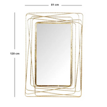 Cargar imagen en el visor de la galería, Espejo de pared contemporáneo de metal dorado vertical
