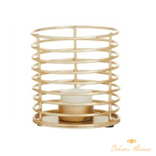 Cargar imagen en el visor de la galería, Portavelas de metal dorado candelabro