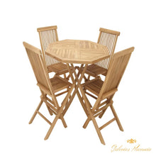 Cargar imagen en el visor de la galería, Juego de comedor de patio teca