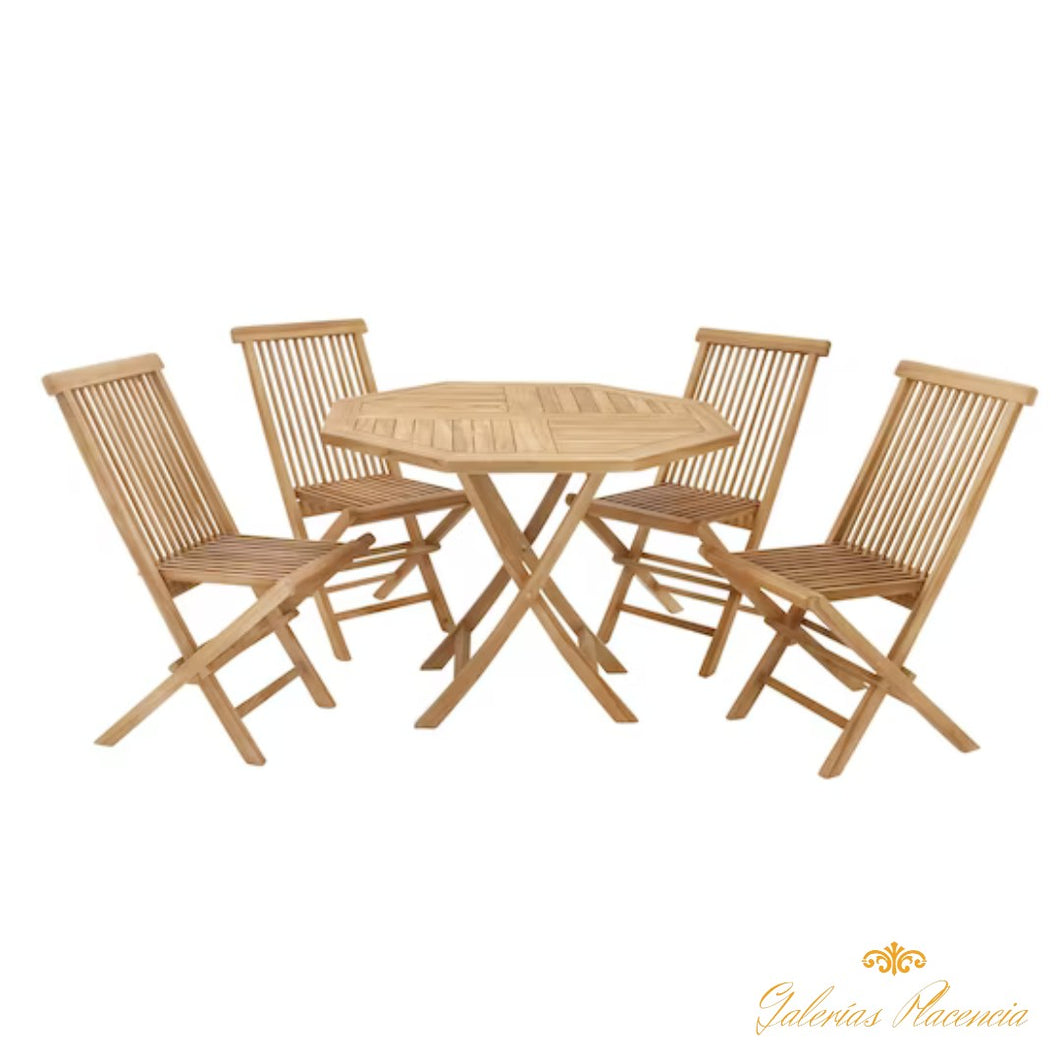 Juego de comedor de patio teca