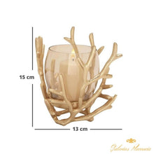 Cargar imagen en el visor de la galería, Candelabro de diseño elaborado en metal y vidrio