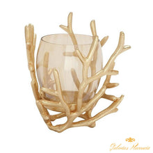 Cargar imagen en el visor de la galería, Candelabro de diseño elaborado en metal y vidrio