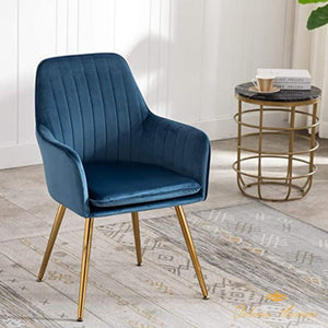 Sillón moderno de terciopelo para sala de estar, comedor, para el hogar, oficina, club, salón de invitados, dormitorio tapizado con patas de metal dorado