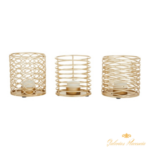 Portavelas de metal dorado candelabro