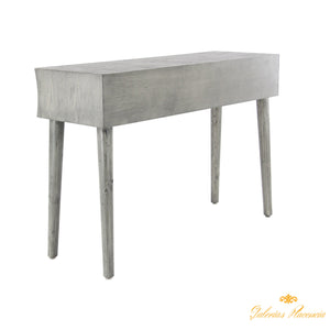Consola de madera y mesas auxiliares, set de 3 piezas