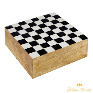 Tablero de ajedrez tradicional de madera exótica de mango y aluminio