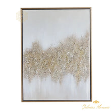 Cargar imagen en el visor de la galería, Cuadro de arte abstracto sobre lienzo rectangular dorado y gris