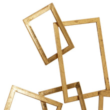 Cargar imagen en el visor de la galería, Decoración de pared abstracta rectangular de metal dorado