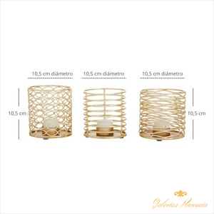 Portavelas de metal dorado candelabro
