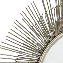 Cargar imagen en el visor de la galería, Espejo de pared destello de estrella de metal plateado redondo grande