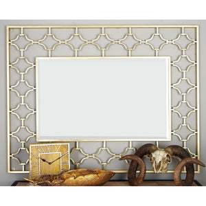 Espejo de pared metal dorado envejecido