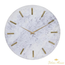 Cargar imagen en el visor de la galería, Reloj de pared de mármol blanco CosmoLiving by Cosmopolitan