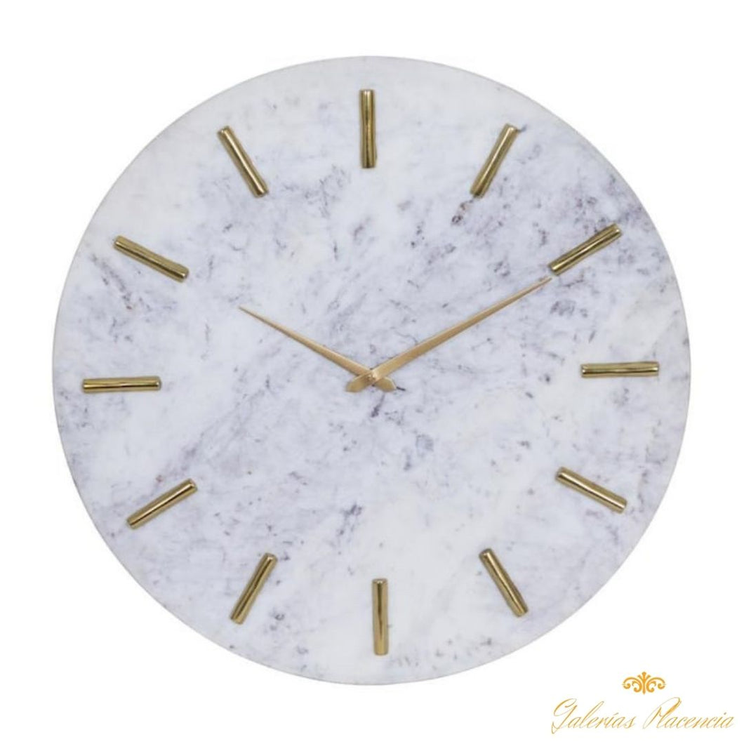 Reloj de pared de mármol blanco CosmoLiving by Cosmopolitan