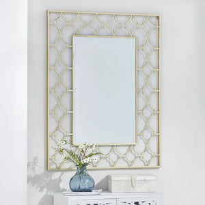 Espejo de pared metal dorado envejecido