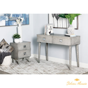 Consola de madera y mesas auxiliares, set de 3 piezas