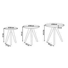 Cargar imagen en el visor de la galería, Set de mesas de madera de 3 piezas.