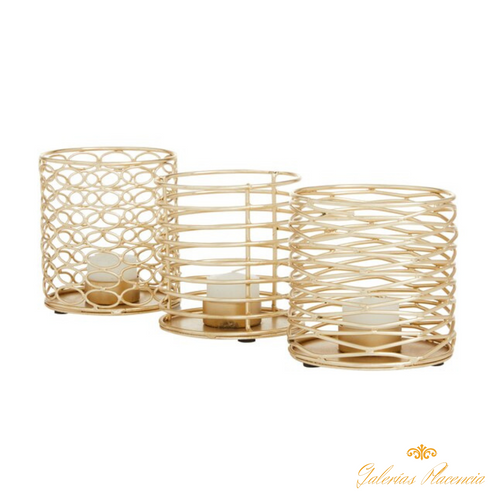Portavelas de metal dorado candelabro