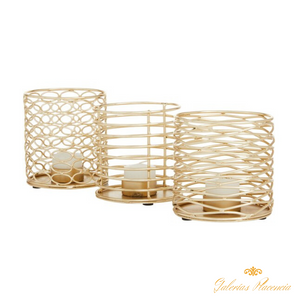 Portavelas de metal dorado candelabro