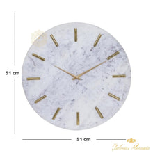 Cargar imagen en el visor de la galería, Reloj de pared de mármol blanco CosmoLiving by Cosmopolitan