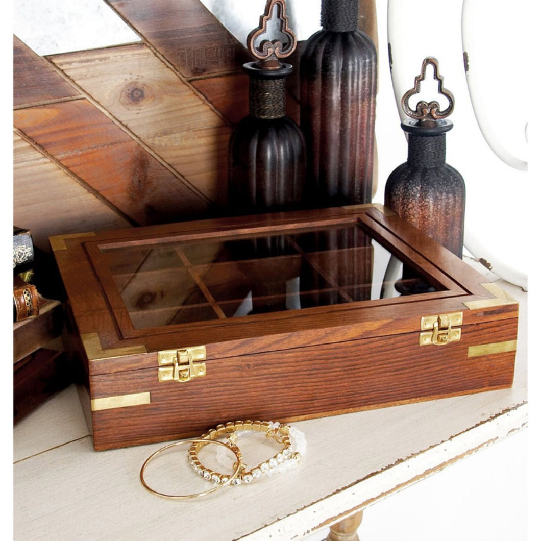 Caja de madera exótica elaborada a mano.