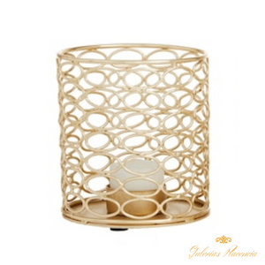 Portavelas de metal dorado candelabro