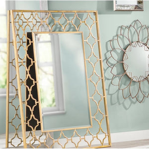 Espejo de pared metal dorado envejecido