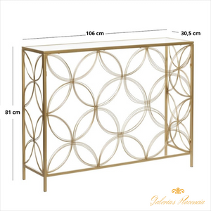 Mesa de consola recibidor moderna de metal y vidrio