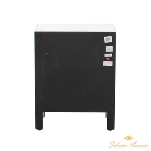 Mesa auxiliar de almacenamiento plateado con espejo de 2 cajones