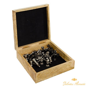 Tablero de ajedrez tradicional de madera exótica de mango y aluminio