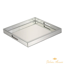 Cargar imagen en el visor de la galería, Bandeja estilo Glam, de madera cubierta de espejo