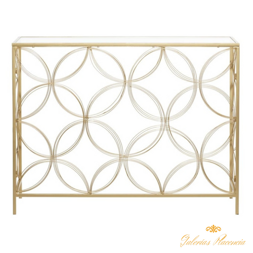 Mesa de consola recibidor moderna de metal y vidrio