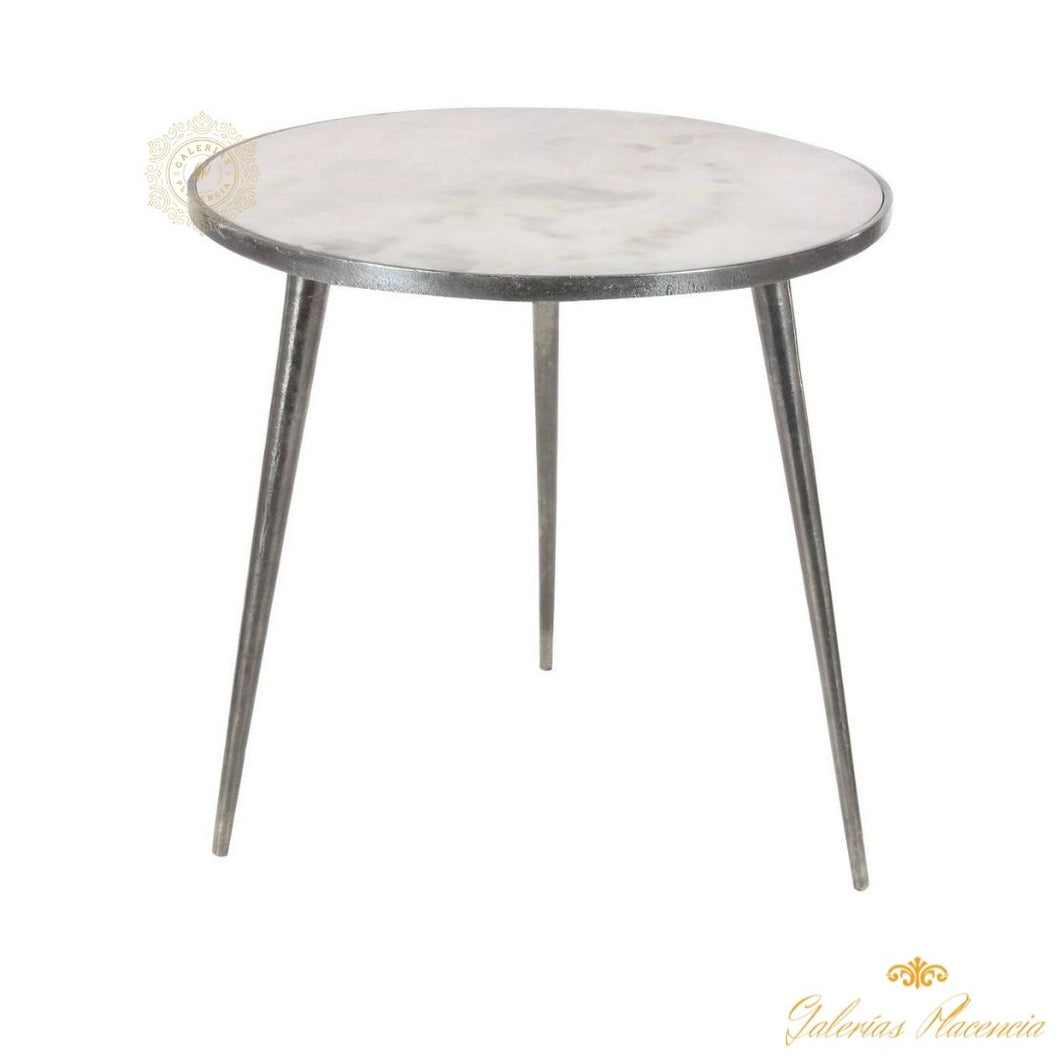 Mesa decorativa contemporánea de mármol gris - Olivia & May