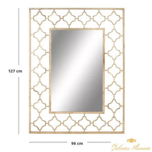 Cargar imagen en el visor de la galería, Espejo de pared metal dorado envejecido